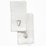 Shell Embroidered Linen Napkins - Set of 4