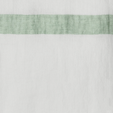 Linen waffle guest towel - Green Stripe