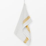 Linen waffle guest towel - Yellow Stripe