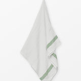 Linen waffle towel - Green Stripe