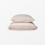 Pink striped linen cushion cover