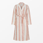 Pink striped linen bathrobe